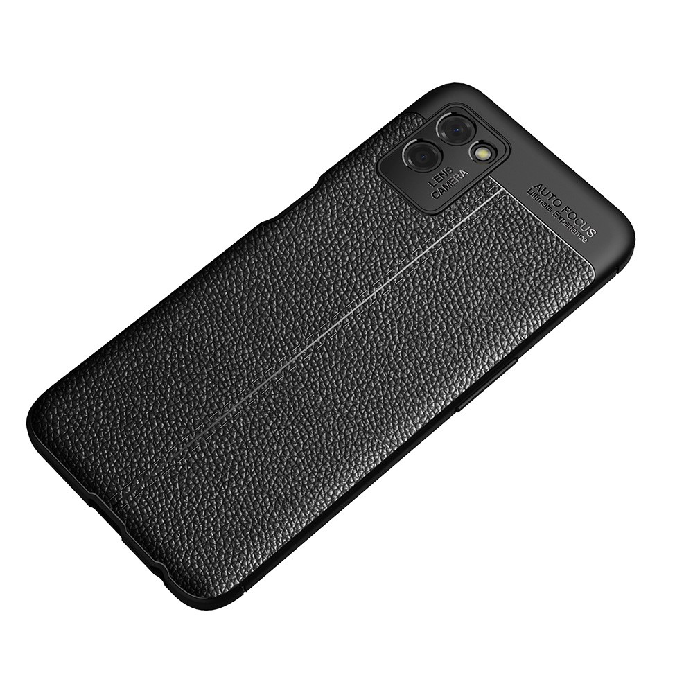 Litchi Texture Soft TPU Protector for Realme V11 5G Mobile Phone Cover Case - Black-2