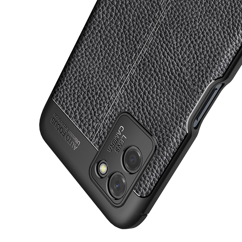 Litchi Texture Soft TPU Protector for Realme V11 5G Mobile Phone Cover Case - Black-4