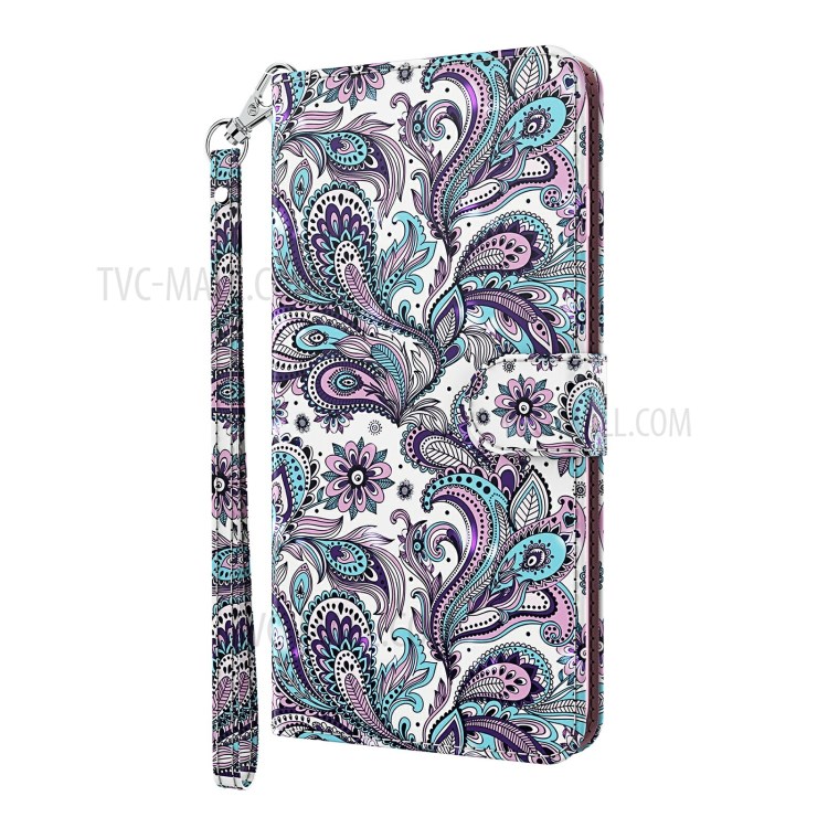 3D Painted Leather Phone Case Shell Wallet Card Holder Stand for Oppo A31 2020 / A8 2020 - Peacock Tail-2