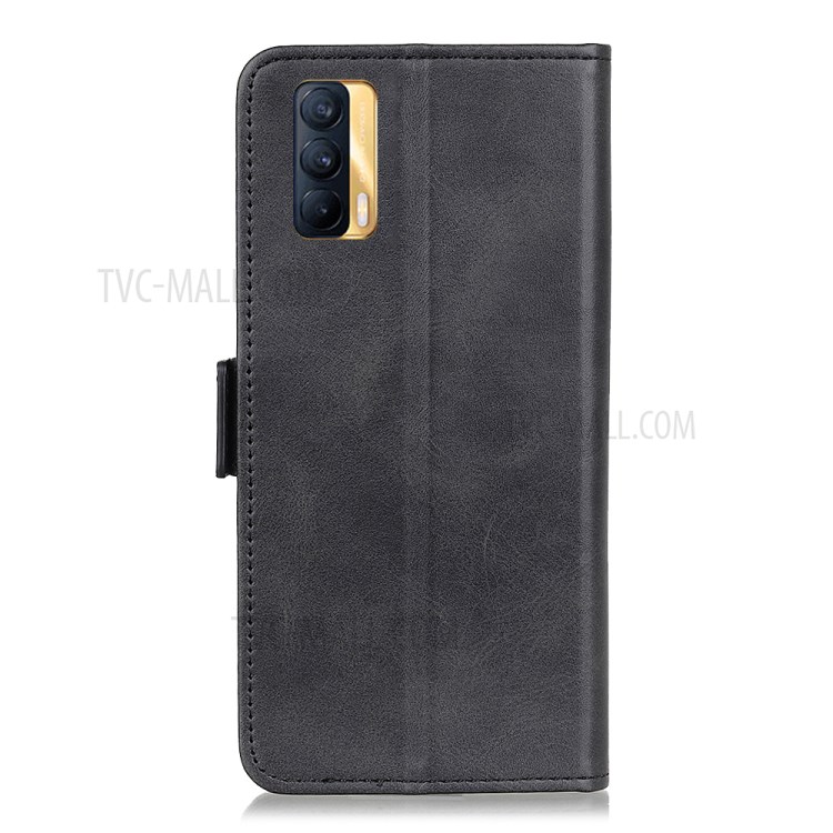 Magnetic Clasp Design Folio Flip Wallet Leather Stand Case Cover for Realme V15 5G - Black-2