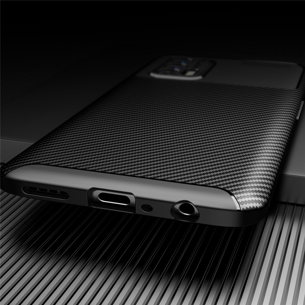 Shock-proof Carbon Fiber Texture Lightweight TPU Phone Case for Realme GT 5G - Black-11