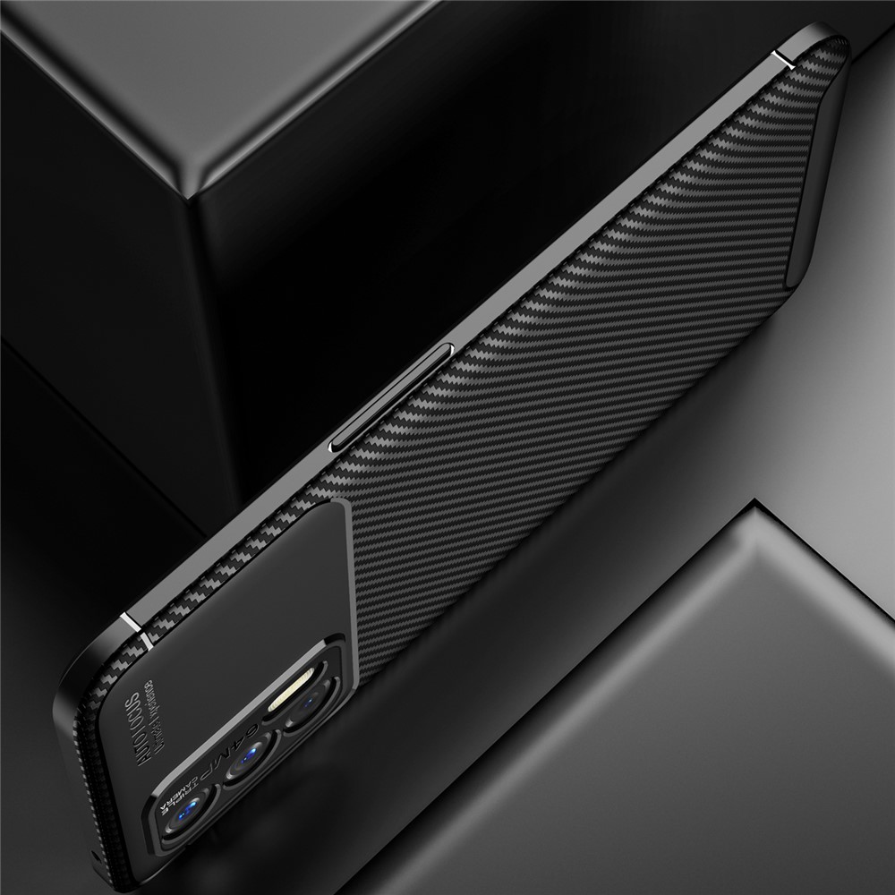 Shock-proof Carbon Fiber Texture Lightweight TPU Phone Case for Realme GT 5G - Black-12