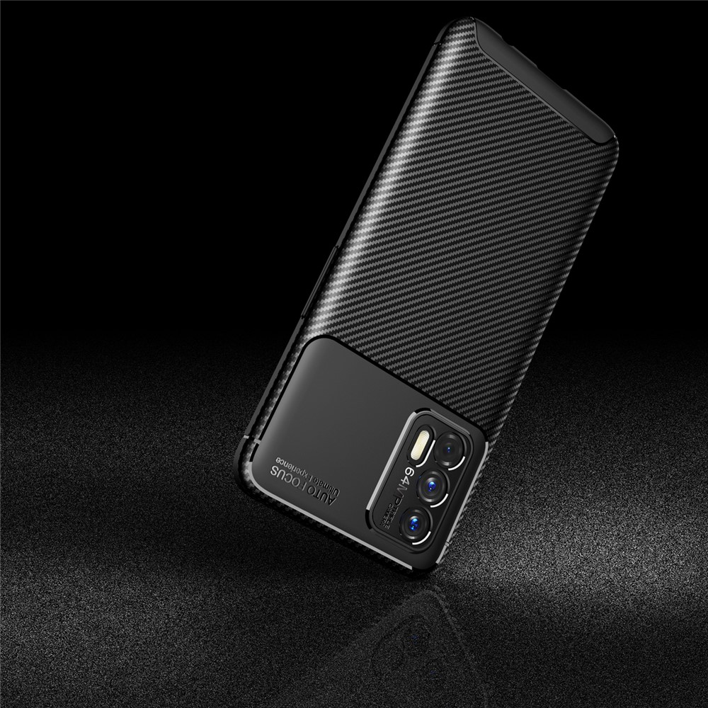 Shock-proof Carbon Fiber Texture Lightweight TPU Phone Case for Realme GT 5G - Black-14