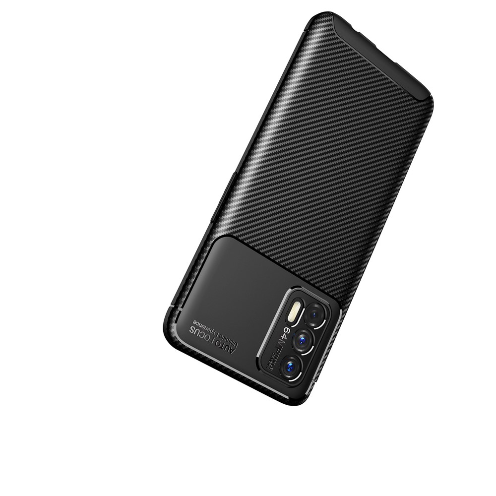 Shock-proof Carbon Fiber Texture Lightweight TPU Phone Case for Realme GT 5G - Black-8