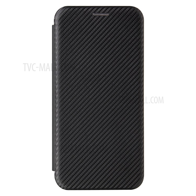 Auto-absorbed Stand Carbon Fiber Texture Leather Shell Cover for Oppo A93 5G - Black-2
