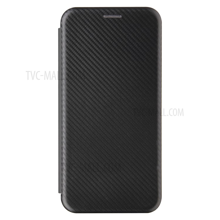Auto-absorbed Stand Carbon Fiber Texture Leather Shell Cover for Oppo A55 5G - Black-2