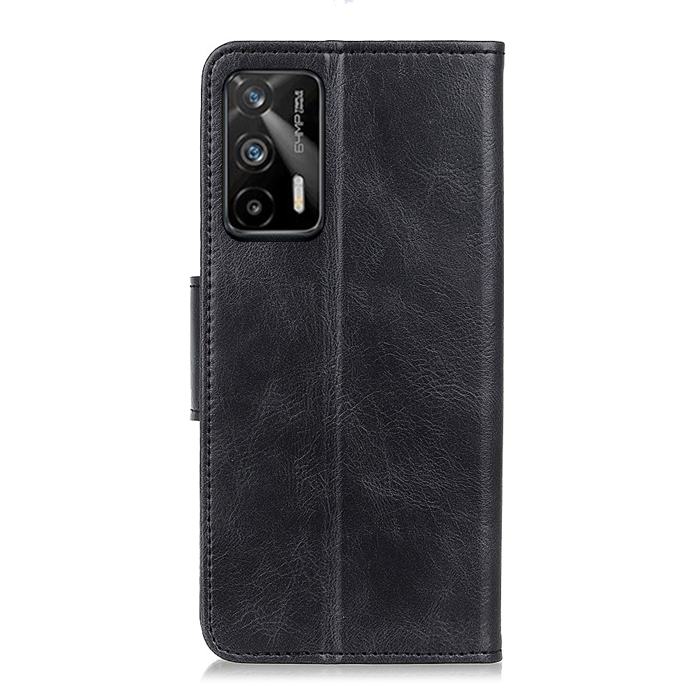 Crazy Horse Texture Folio Flip Wallet Design PU Leather Stand Protector Cover for Oppo Realme GT 5G - Black-2