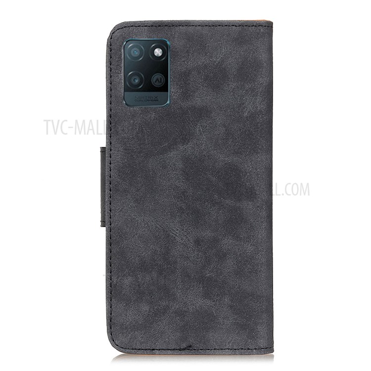 Retro Style Folio Flip Wallet Design PU Leather Case for Oppo Realme V11 5G - Black-2