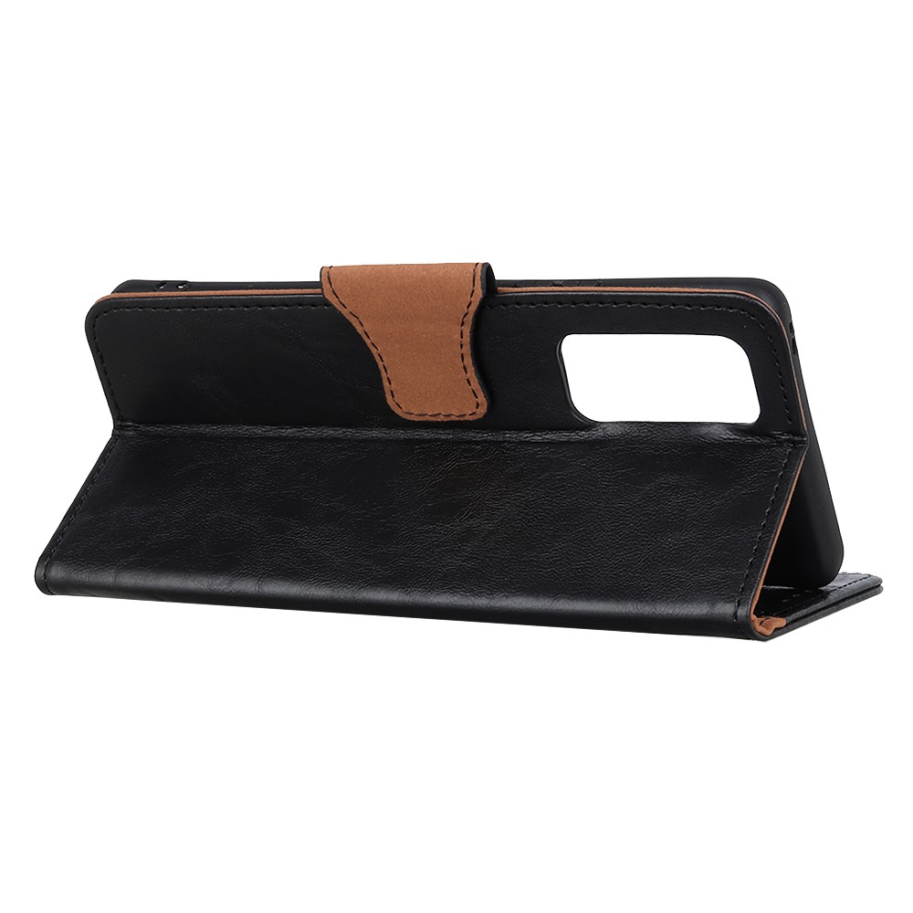 Crazy Horse Texture Folio Flip Wallet Design PU Leather Stand Protector Cover for Oppo Realme GT 5G - Black-4