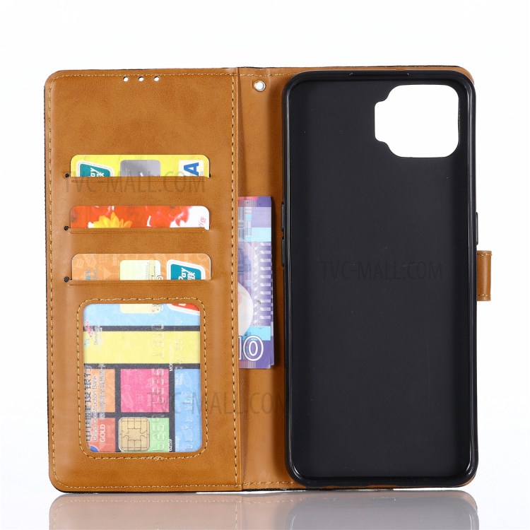 Jeans Cloth Wallet PU Leather Stand Protector Case for Oppo A73 - Black-5