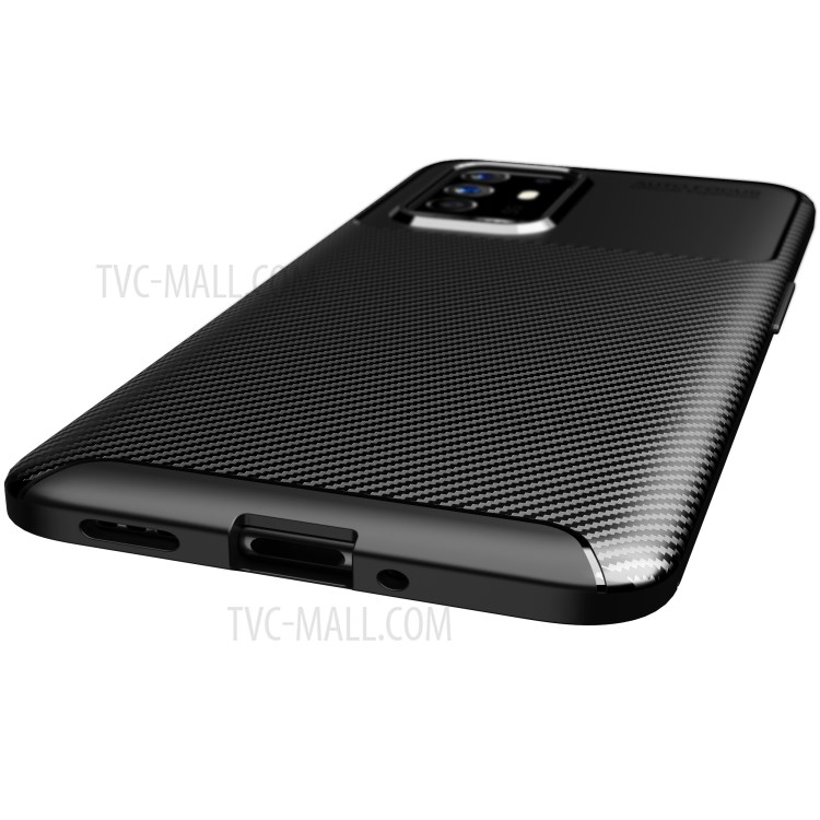 Carbon Fiber Texture Shock-proof Soft TPU Phone Case for Oppo F19 Pro Plus 5G - Black-4