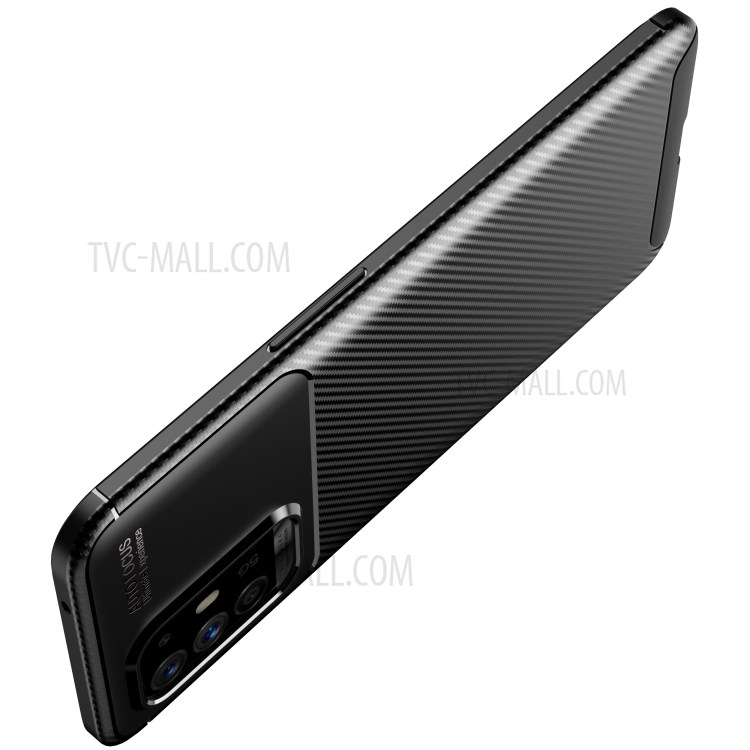 Carbon Fiber Texture Shock-proof Soft TPU Phone Case for Oppo F19 Pro Plus 5G - Black-5