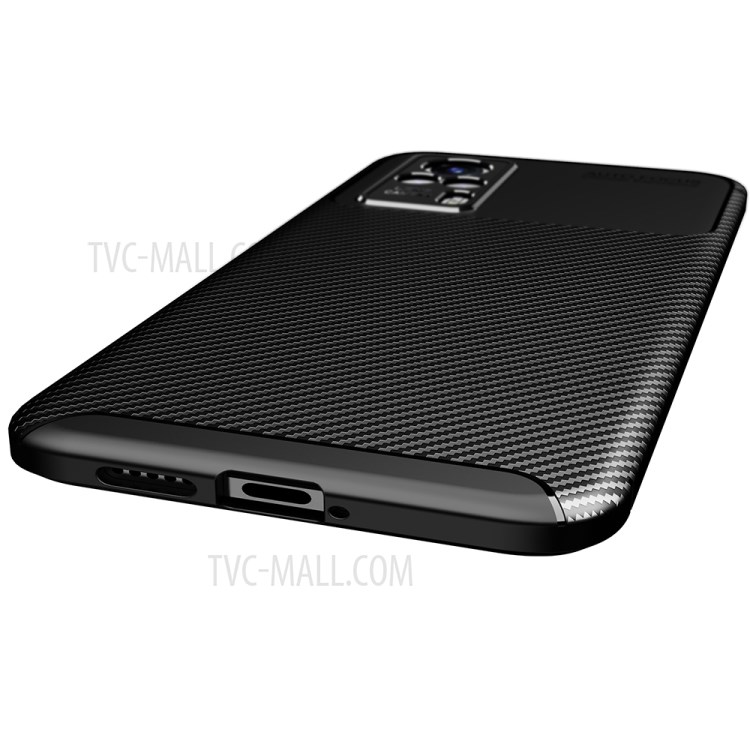 Shock-proof Carbon Fiber Texture Ultra Slim TPU Phone Case for vivo S9e - Black-2