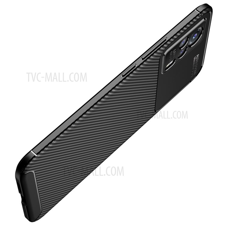 Shock-proof Carbon Fiber Texture Ultra Slim TPU Phone Case for vivo S9e - Black-3