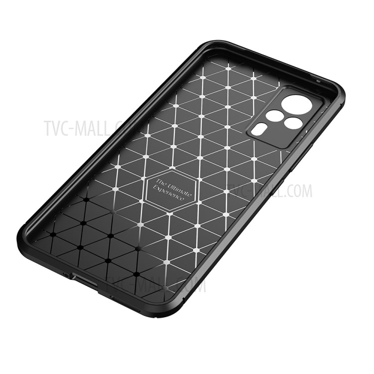 Shock-proof Carbon Fiber Texture Ultra Slim TPU Phone Case for vivo S9e - Black-4