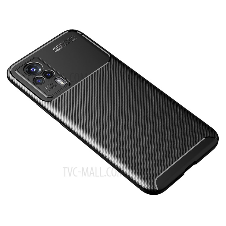 Shock-proof Carbon Fiber Texture Ultra Slim TPU Phone Case for vivo S9e - Black-6