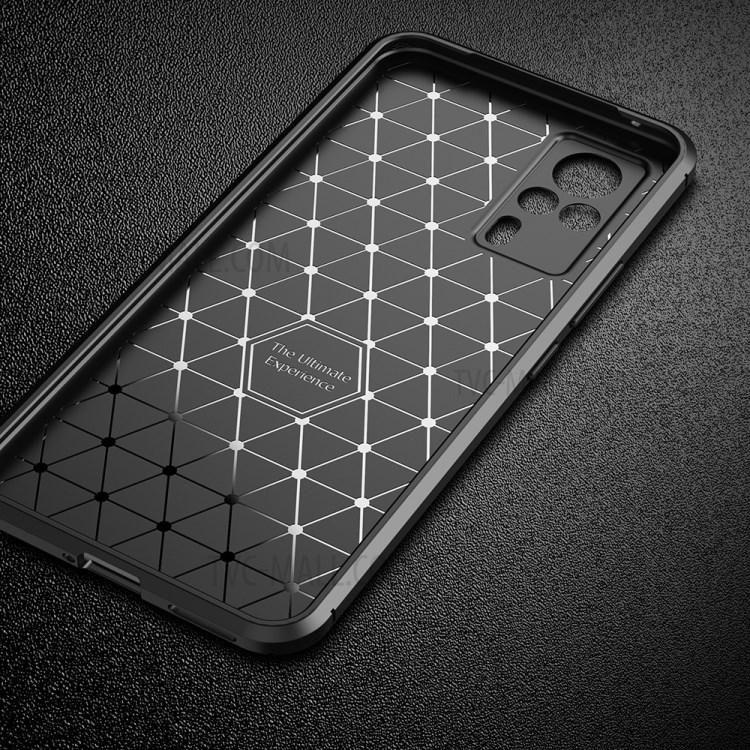Shock-proof Carbon Fiber Texture Ultra Slim TPU Phone Case for vivo S9e - Black-7