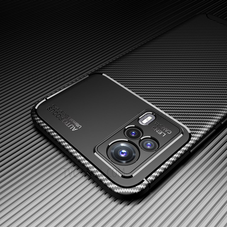 Shock-proof Carbon Fiber Texture Ultra Slim TPU Phone Case for vivo S9e - Black-8