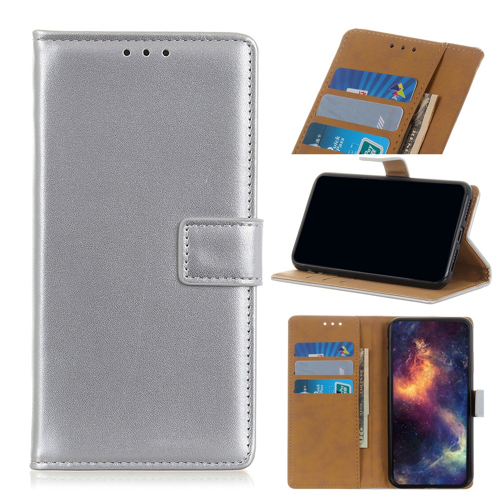 Magnetic Clasp Wallet Design Leather Shell Case with Stand for Oppo Find X3/X3 Pro - Silver-1