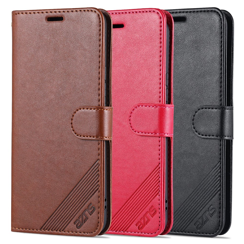 AZNS Wallet Stand Design TPU + PU Leather Phone Protective Case for vivo S9 - Brown-12