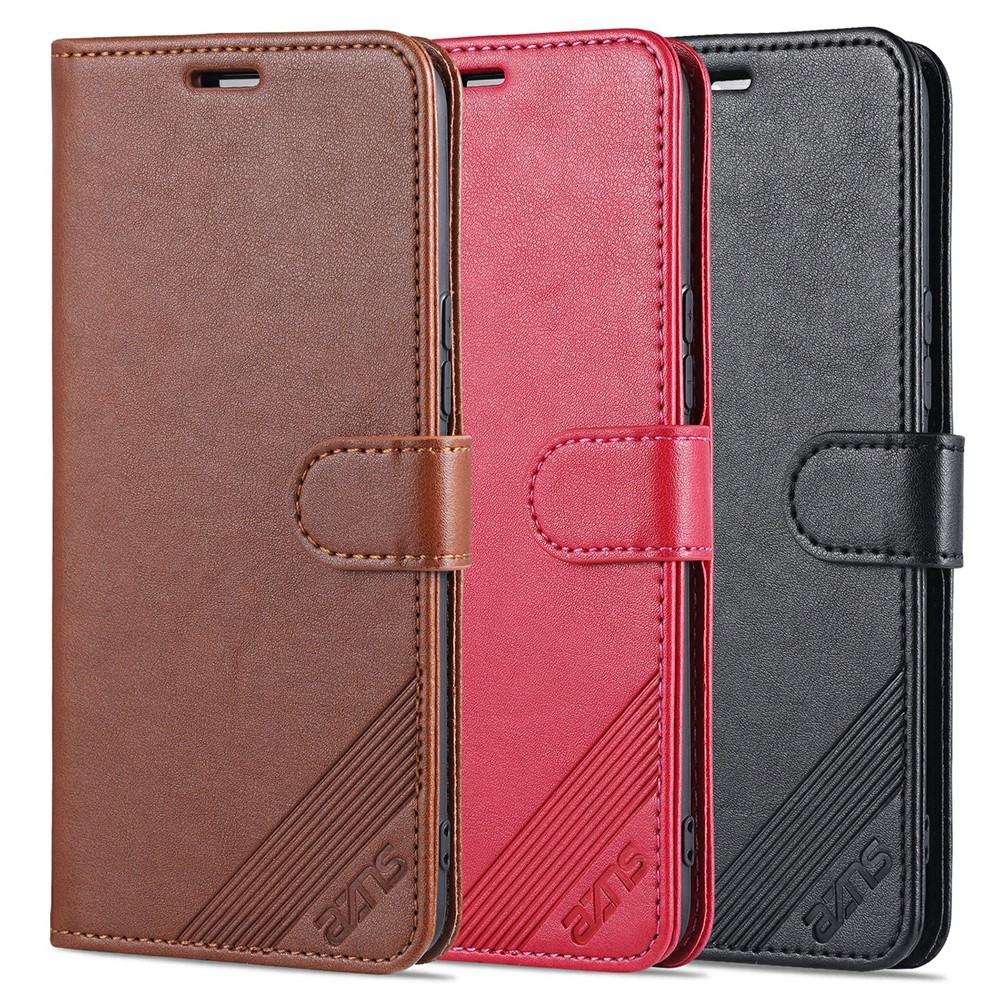 AZNS Wallet Stand Design TPU + PU Leather Phone Protective Case for vivo Y73s / S7e 5G - Brown-12