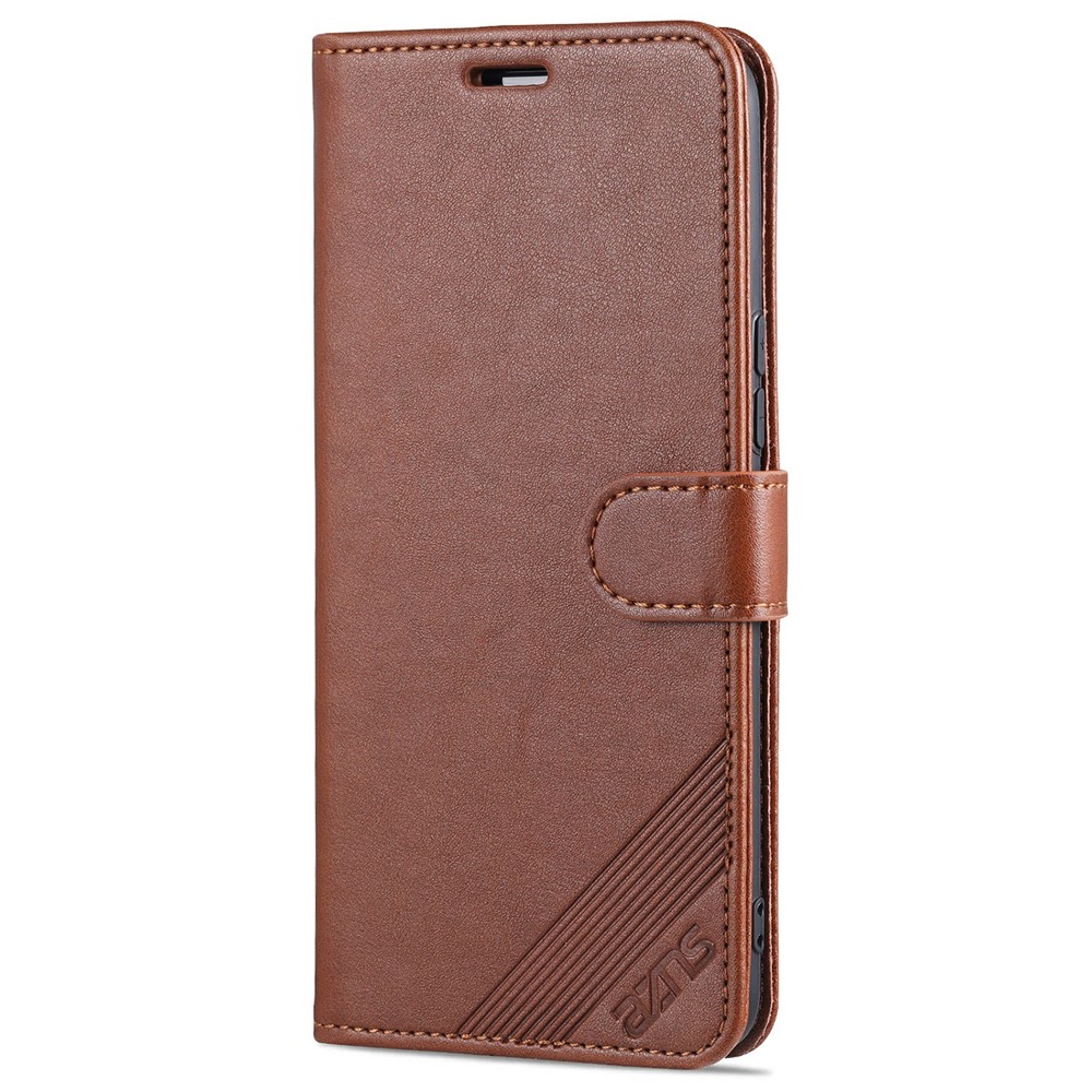 AZNS Wallet Stand Design TPU + PU Leather Phone Protective Case for vivo Y73s / S7e 5G - Brown-2