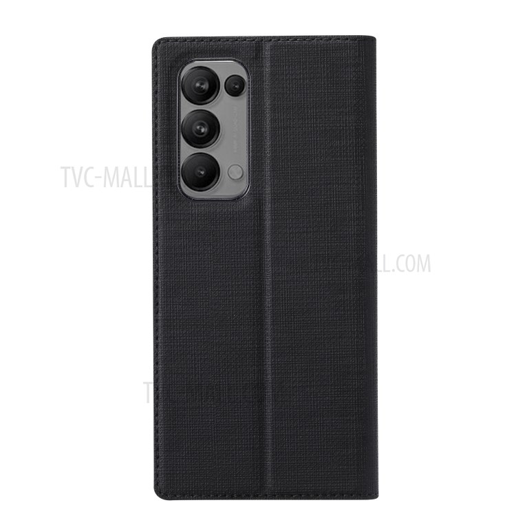 VILI DMX for Oppo Reno5 5G Cross Texture Leather Stand Case - Black-7
