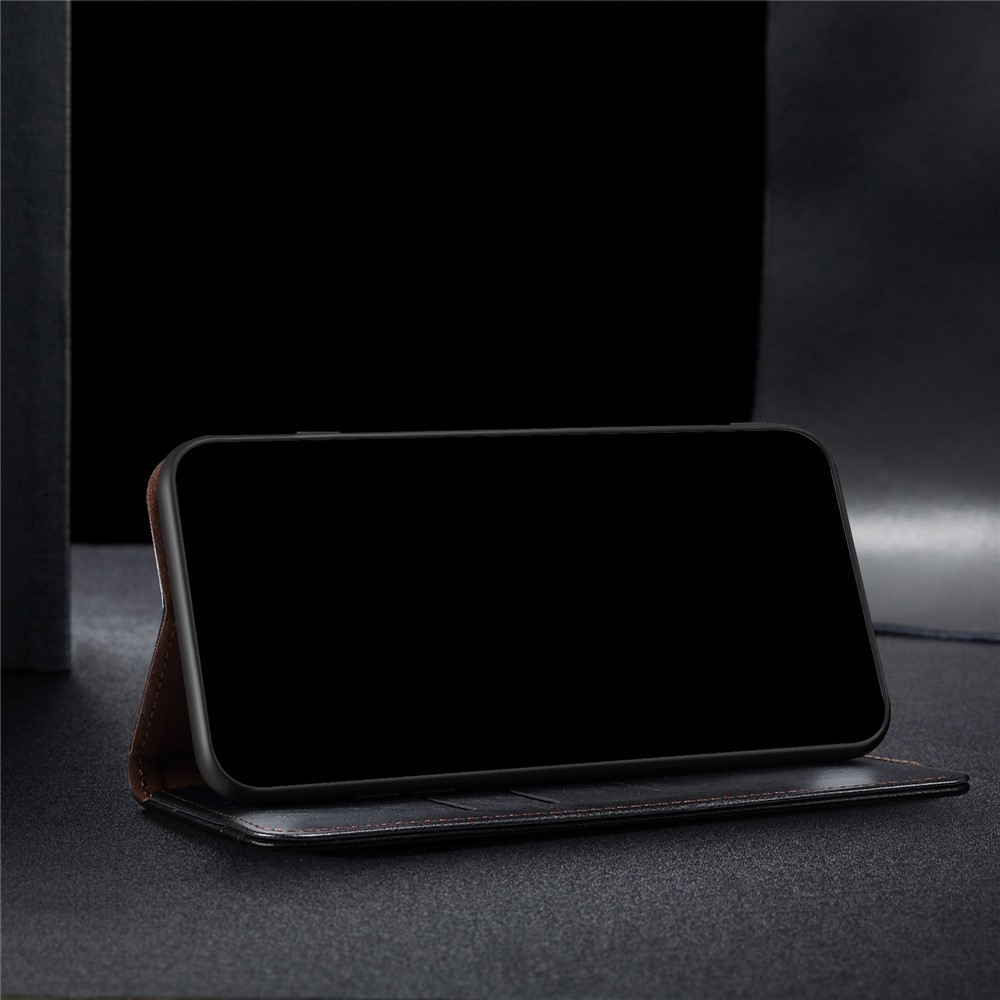 Oil Wax Surface PU Leather+TPU Wallet Stand Phone Cover for vivo Y51 (2020) / vivo Y31 (2021) - Black-4