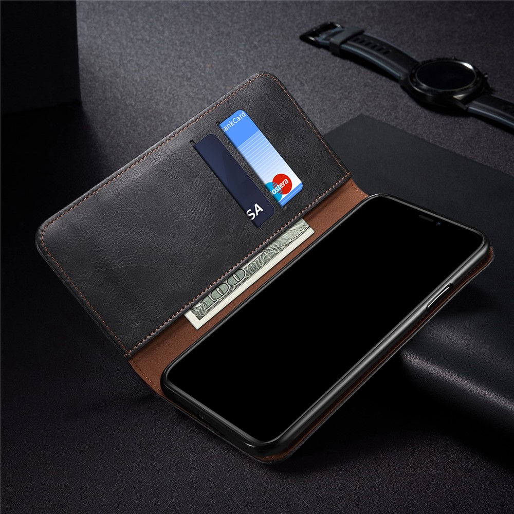 Oil Wax Surface PU Leather+TPU Wallet Stand Phone Cover for vivo Y51 (2020) / vivo Y31 (2021) - Black-5