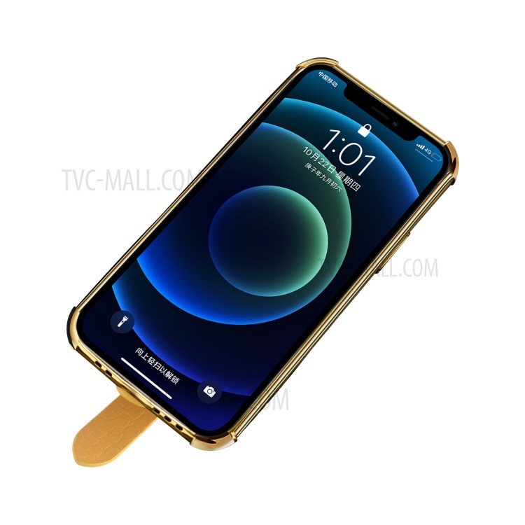6D Electroplated Crocodile Texture PU Leather Coated TPU Phone Case with Kickstand for vivo S9e - White-5