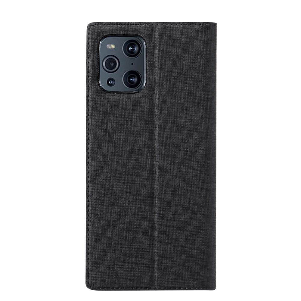 VILI DMX Série Titular Design Design Leather Stand Phone Caso Para Oppo Find X3 Pro - Preto-7