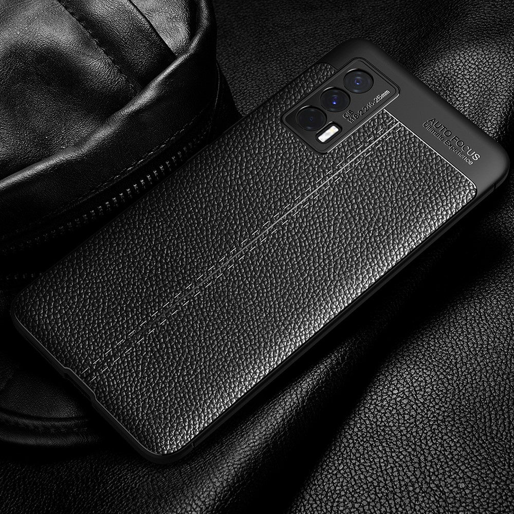 Litchi Texture Soft TPU Phone Case Protective Cover for vivo iQOO Neo5 - Black-3