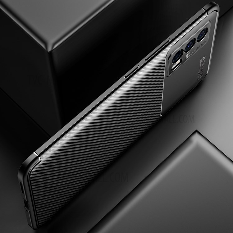 Shock-proof Ultra Slim Carbon Fiber Texture TPU Phone Cover Case for vivo iQOO Neo5 - Black-7
