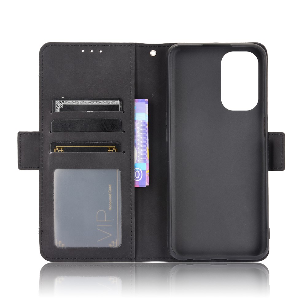 Leather Wallet Protective Case with Multiple Card Slots for Oppo A93 5G - Black-6