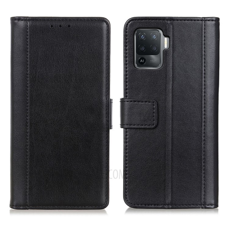 Wallet Leather Stand Case for OPPO A94/F19 Pro - Black-1