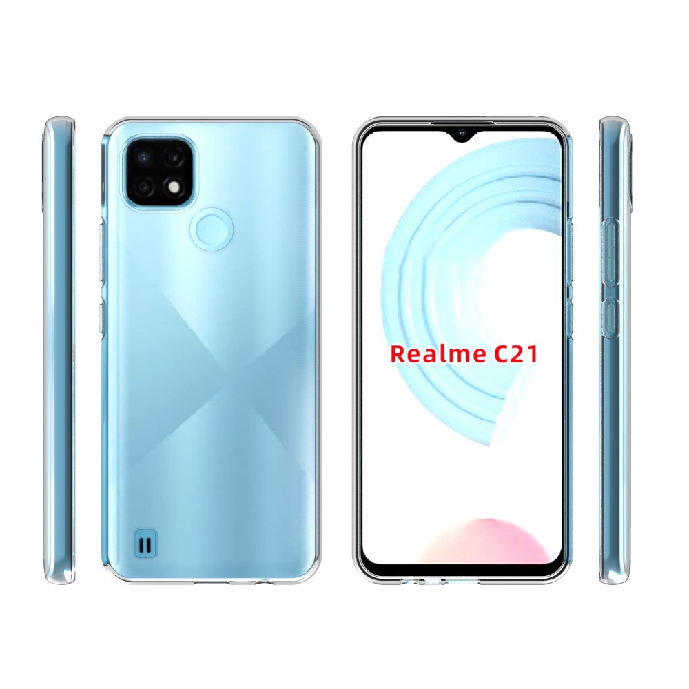 10Pcs/Pack Watermark Resistant Clear TPU Cell Phone Case for Realme C21-11