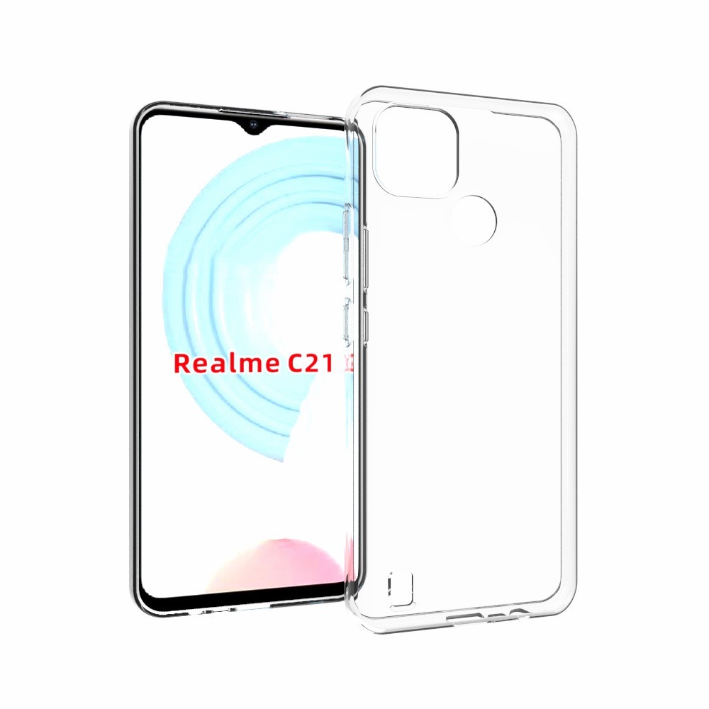 10Pcs/Pack Watermark Resistant Clear TPU Cell Phone Case for Realme C21-9