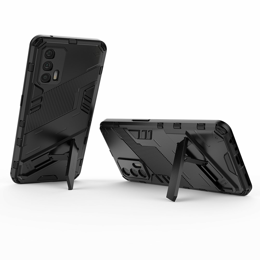Shockproof PC + TPU Hybrid Phone Case Cover Kickstand for Oppo Realme GT 5G - Black-6