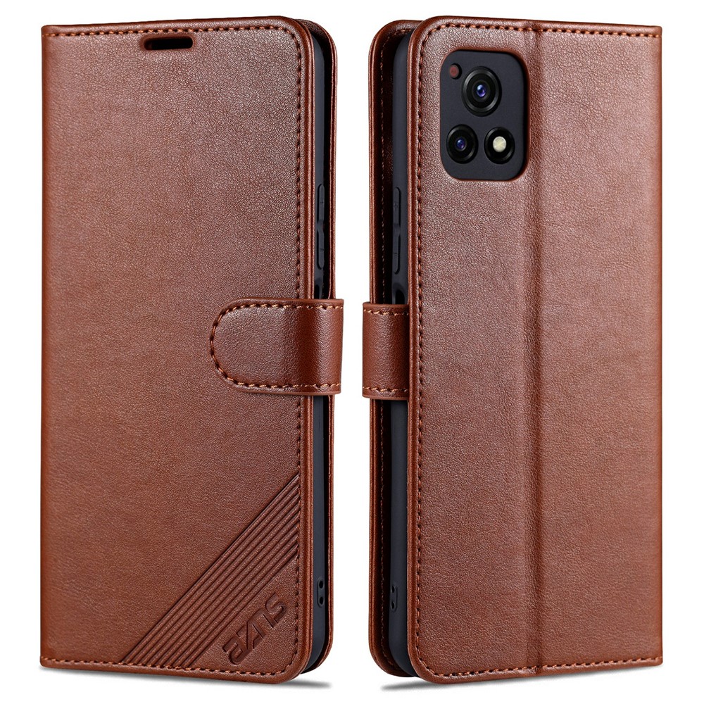 AZNS Wallet Leather Phone Case for vivo Y52s - Brown-1