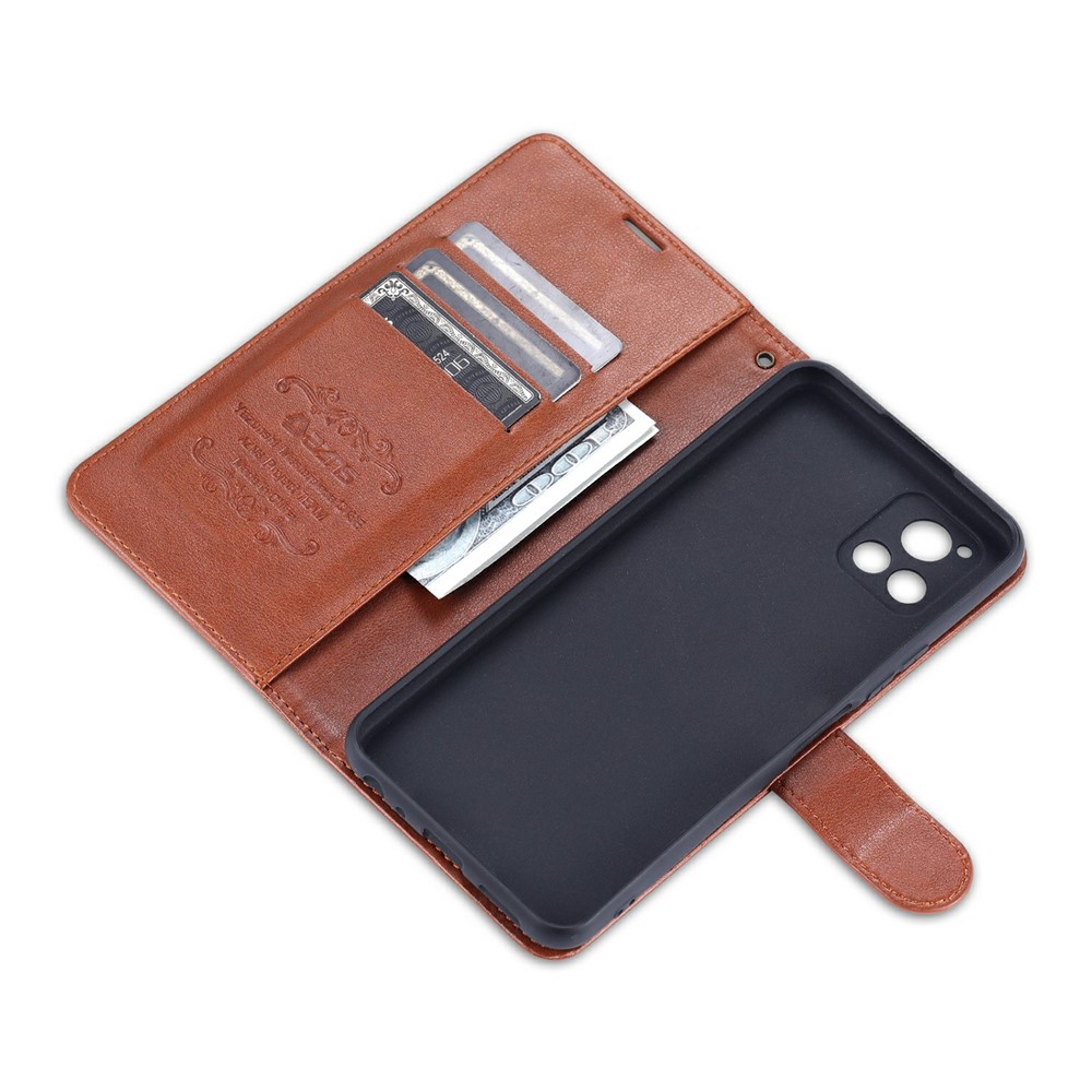 AZNS Wallet Leather Phone Case for vivo Y52s - Brown-10