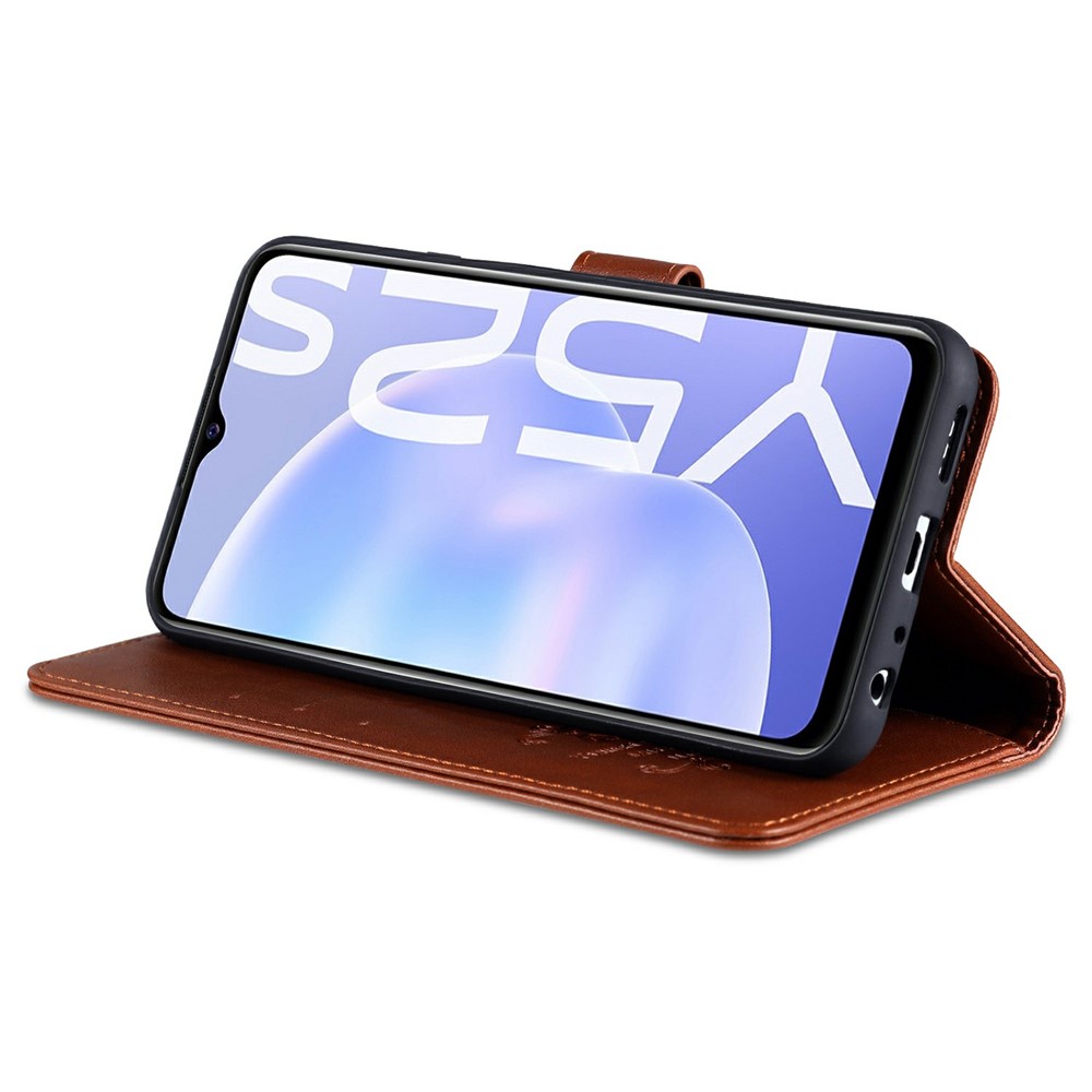 AZNS Wallet Leather Phone Case for vivo Y52s - Brown-6