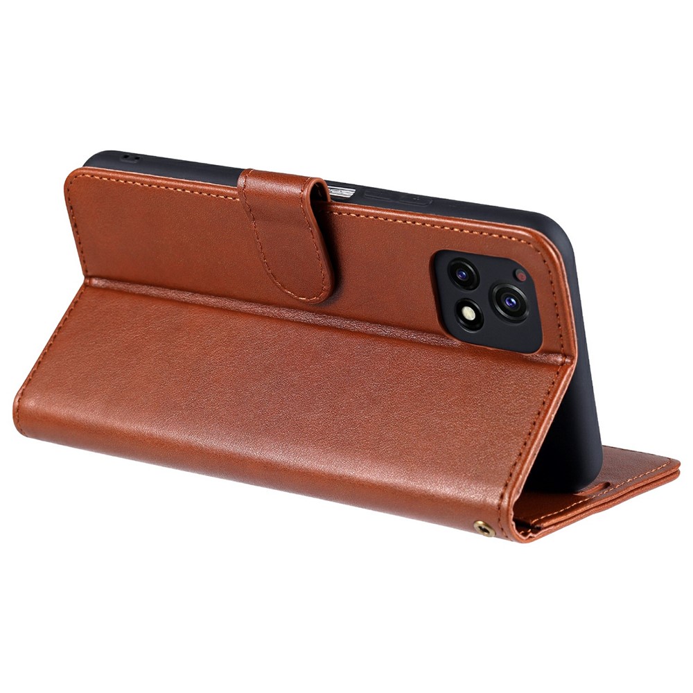AZNS Wallet Leather Phone Case for vivo Y52s - Brown-7