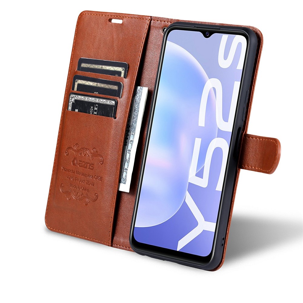 AZNS Wallet Leather Phone Case for vivo Y52s - Brown-9