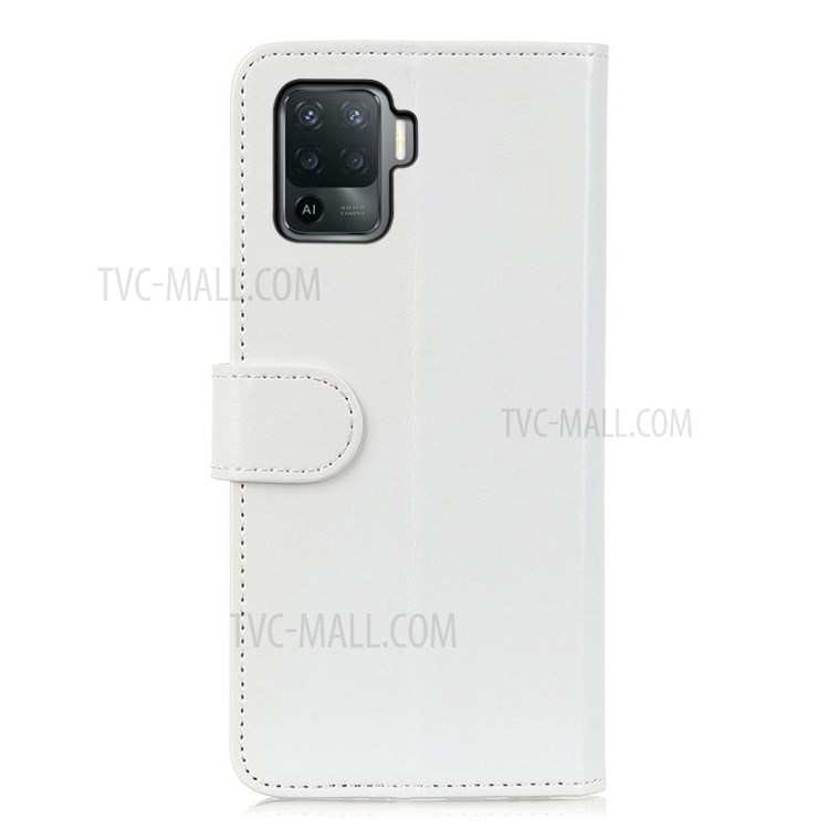 Crazy Horse Wallet Leather Phone Case for OPPO A94/F19 Pro - White-7