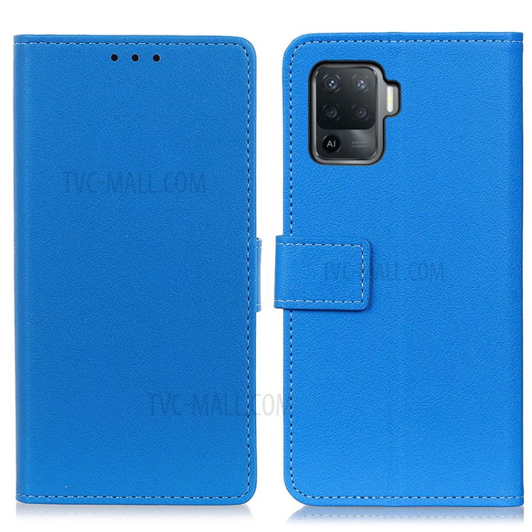 Wallet Leather Stand Case for OPPO A94/F19 Pro - Blue-1