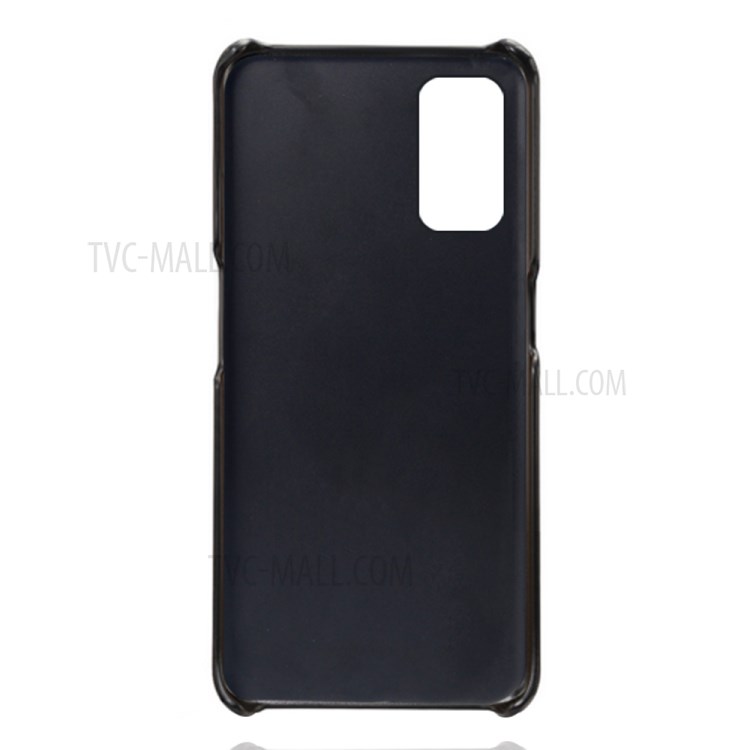 KSQ Double Card Slots PU Leather Coated PC Case for Realme Narzo 30 Pro - Black-5