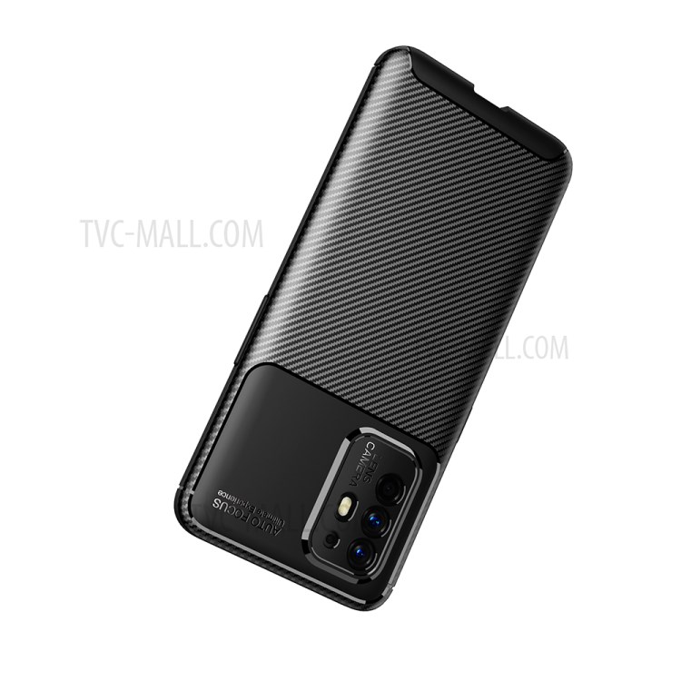 Carbon Fiber Texture Precise Cut-Out TPU Phone Protector Cover for Oppo F19 Pro+ 5G - Black-6