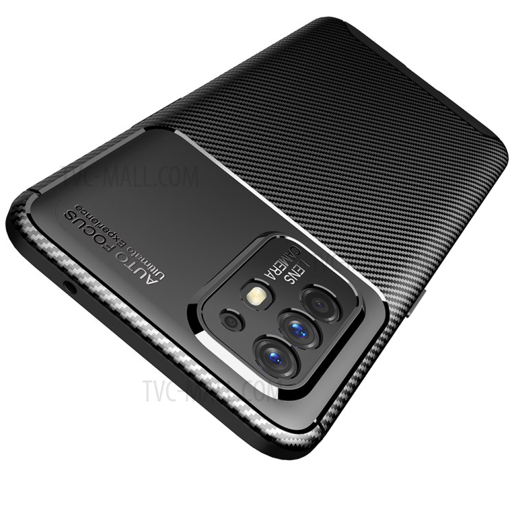 Carbon Fiber Texture Precise Cut-Out TPU Phone Protector Cover for Oppo F19 Pro+ 5G - Black-7