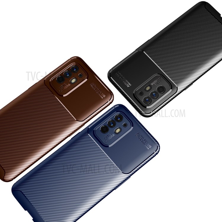 Carbon Fiber Texture Precise Cut-Out TPU Phone Protector Cover for Oppo F19 Pro+ 5G - Black-8