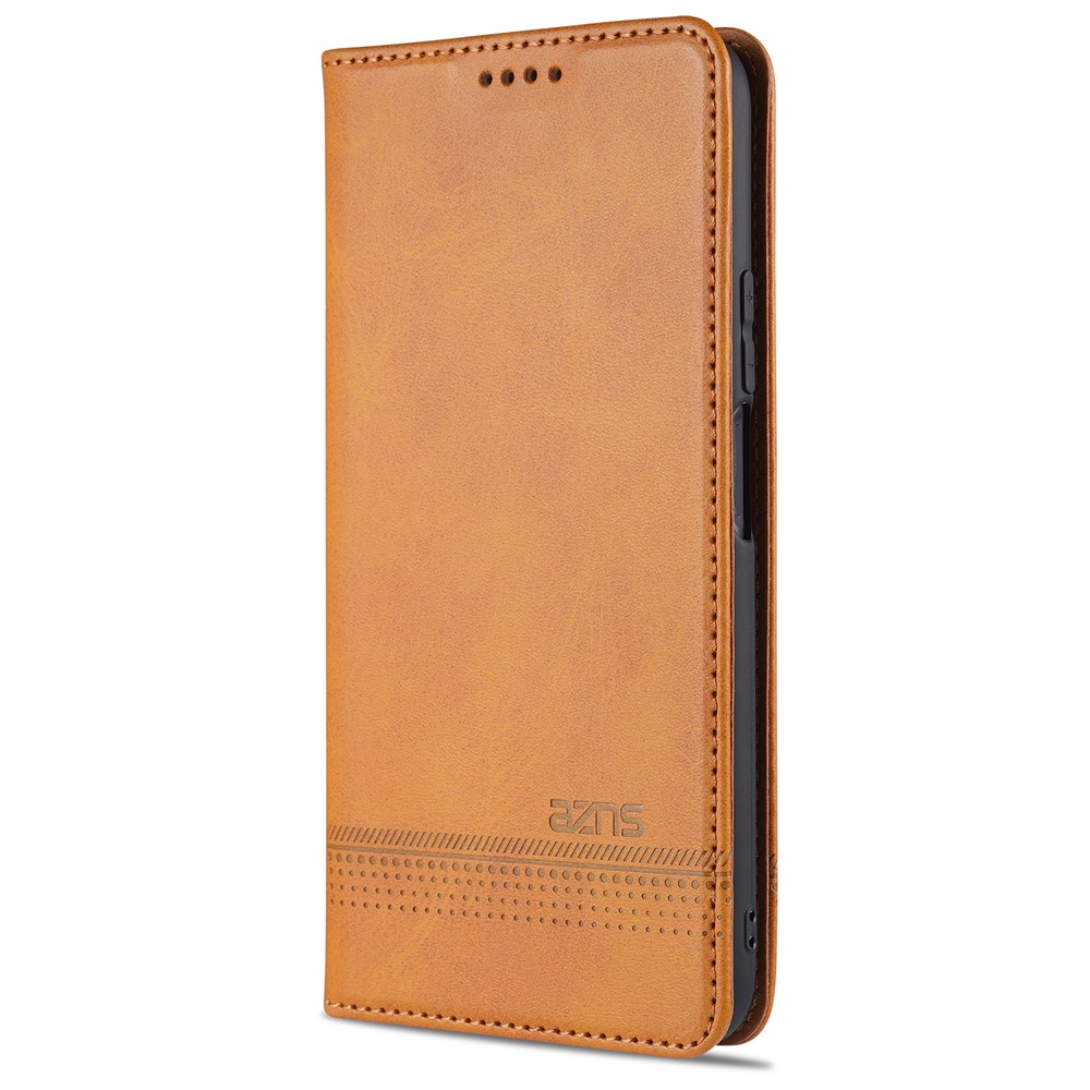 AZNS Stand Wallet Auto-absorbed Magnetic Leather Case for vivo Y72 5G / iQOO Z3 - Brown-8